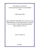 Phân tích những biểu hiện gian lận báo cáo tài chính thông qua sự kết hợp chỉ số Z và chỉ số P của các công ty niêm yết trên thị trường chứng khoán Việt Nam : luận văn thạc sĩ