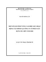 Một số giải pháp nhằm nâng cao hiệu quả hoạt động tài chính tại công ty cổ phần xây dựng số 1 đến năm 2020