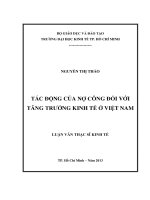 Tác động của nợ công đối với tăng trưởng kinh tế ở Việt Nam