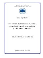Hoàn thiện hệ thống xếp hạng tín dụng nội bộ tại Ngân hàng Đầu tư và Phát triển Việt Nam : Luận văn thạc sĩ
