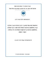 Nâng cao năng lực cạnh tranh trong lĩnh vực chuyển phát hàng không tại Công ty Cổ phần Dịch vụ Hàng không Phúc Việt