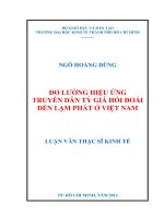 Đo lường hiệu ứng truyền dẫn tỷ giá hối đoái đến lạm phát ở Việt Nam