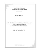 Các yếu tố ảnh hưởng đến hành vi mua sắm tại các siêu thị bán lẻ của người tiêu dùng tỉnh Khánh Hòa :
