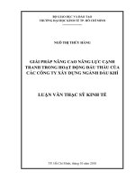 Giải pháp nâng cao năng lực cạnh tranh trong hoạt động đấu thầu của các công ty xây dựng ngành dầu khí