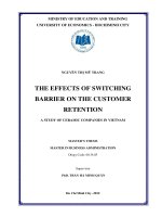 The effects of switching barrier on the customer retention: A study of ceramic companies in Vietnam