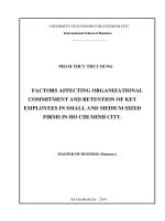 Factors affecting organizational commitment and retention of key employees in small and medium sized firms in Ho Chi Minh city