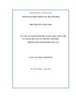 Các yếu tố ảnh hưởng đến sự hài lòng công việc của giáo viên tại các trường tiểu học trên địa bàn Thành phố Vũng Tàu