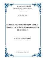 GIẢI PHÁP PHÁT TRIỂN TÍN DỤNG CÁ NHÂN TÍN CHẤP TẠI NGÂN HÀNG THƯƠNG MẠI CỔ PHẦN Á CHÂU