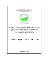 Đánh giá công tác bồi thường, giải phóng mặt bằng một số dự án trên địa bàn thành phố uông bí, tỉnh quảng ninh 
