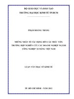 Những nhân tố tác động đến cấu trúc vốn: trường hợp nghiên cứu các doanh nghiệp ngành công nghiệp xi măng Việt Nam