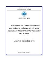 Giải pháp nâng cao tài sản thương hiệu "Trà xanh không độ" đối với nhóm khách hàng trẻ 18 - 35 tuổi tại TP. HCM