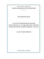 Các yếu tố ảnh hưởng đến sự hài lòng trong công việc của cán bộ, công chức, viên chức Đài Phát thanh - Truyền hình tỉnh Bà Rịa – Vũng Tàu