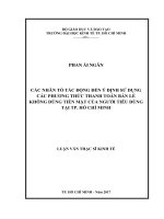 Các nhân tố tác động đến ý định sử dụng phương thức thanh toán bán lẻ không dùng tiền mặt của người tiêu dùng tại Tp. Hồ Chí Minh