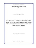 GIẢI PHÁP NÂNG CAO HIỆU QUẢ HOẠT ĐỘNG KINH DOANH TẠI CÁC NGÂN HÀNG THƢƠNG MẠI CỔ PHẦN NIÊM YẾT TRÊN THỊ TRƢỜNG CHỨNG KHOÁN VIỆT NAM GIAI ĐOẠN 2010-2013