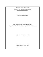 Các nhân tố tác động đến nợ xấu tại các ngân hàng thương mại cổ phần Việt Nam