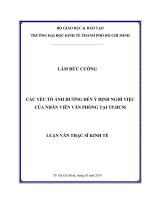 Các yếu tố ảnh hưởng đến ý định nghỉ việc của nhân viên văn phòng tại TP.HCM