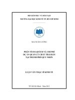 Phân tích lợi ích và chi phí dự án quản lý chất thải rắn tại thành phố Quy Nhơn