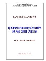 Tự Do Hóa Tài Chính trong Quá Trình Hội Nhập Kinh Tế ở Việt Nam