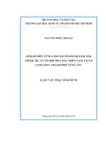 Sinh kế bền vững cho người dân bị giải tỏa thuộc dự án tổ hợp hóa dầu Miền Nam tại xã Long Sơn, Thành phố Vũng Tàu