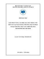 Giải pháp nâng cao hiệu quả huy động vốn tiền gửi tại Ngân hàng thương mại cổ phần ngoại thương Việt Nam trên địa bàn TPHCM
