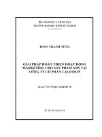 Giải pháp hoàn thiện hoạt động marketing cho sản phẩm sơn tại Công ty Cổ phần L.Q JOTON