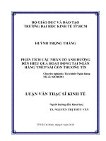 Phân tích các nhân tố ảnh hưởng đến hiệu quả hoạt động tại Ngân hàng Thương mại Cổ phần Sài Gòn Thương Tín
