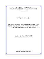 CÁC NHÂN TỐ ẢNH HƯỞNG ĐẾN Ý ĐỊNH MUA LẠI HÀNG TRỰC TUYẾN CỦA KHÁCH HÀNG NỮ TẠI TP.HỒ CHÍ MINH – TRƯỜNG HỢP MUA LẺ HÀNG THỜI TRANG