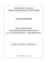 Chất lượng thể chế, chìa khóa cho sự phát triển kinh tế của các quốc gia châu Á - Thái Bình Dương