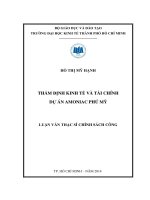 Thẩm định kinh tế và tài chính dự án Amoniac Phú Mỹ