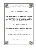 Tác động của cấu trúc vốn lên chi phí đại diện của các công ty niêm yết trên sở giao dịch chứng khoán thành phố Hồ Chí Minh