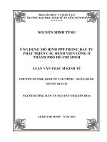 Ứng dụng mô hình PPP trong đầu tư phát triển các bệnh viện công ở thành phố Hồ Chí Minh : Luận văn thạc sĩ