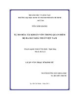 Tự do hóa tài khoản vốn trong quan điểm bộ ba bất khả thi ở Việt Nam : Luận văn thạc sĩ