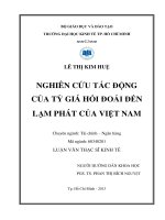 Nghiên cứu tác động của tỷ giá hối đoái đến lạm phát của Việt Nam