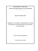 Nghiên cứu tác động của biến động tỷ giá đối với thương mại song phương giữa Việt Nam và Trung Quốc