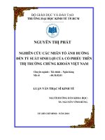 Nghiên cứu các nhân tố ảnh hưởng đến tỷ suất sinh lợi của cổ phiếu trên thị trường chứng khoán Việt Nam