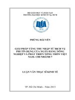 Giải pháp tăng thu nhập từ dịch vụ phi tín dụng của Ngân hàng Nông nghiệp và Phát triển nông thôn Việt Nam - chi nhánh 7