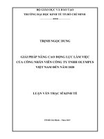 Giải pháp nâng cao động lực làm việc của công nhân viên Công ty TNHH Olympus việt Nam đến năm 2020