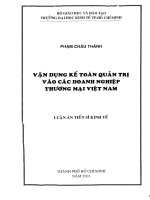 Vận Dụng Kế Toán Quản Trị vào các Doanh Nghiệp Thương Mại Việt Nam