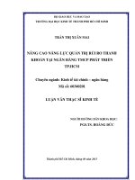 Nâng cao năng lực quản trị rủi ro thanh khoản tại Ngân hàng thương mại cổ phần phát triển thành phố Hồ Chí Minh