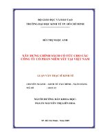 Xây dựng chính sách cổ tức cho các công ty cổ phần niêm yết tại Việt Nam