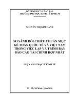 So sánh đối chiếu chuẩn mực kế toán quốc tế và Việt Nam trong việc lập và trình bày báo cáo tài chính hợp nhất