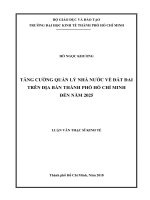 Tăng cường quản lý nhà nước về đất đai trên địa bàn Thành phố Hồ Chí Minh đến năm 2025