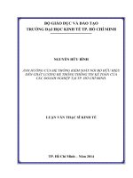 Ảnh hưởng của hệ thống kiểm soát nội bộ hữu hiệu đến chất lượng hệ thống thông tin kế toán của các doanh nghiệp tại Thành phố Hồ Chí Minh