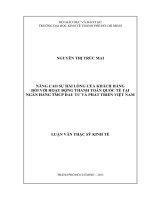 Nâng cao sự hài lòng của khách hàng đối với hoạt động thanh toán quốc tế tại Ngân hàng Thương mại Cổ phần Đầu tư và Phát triển Việt Nam