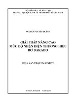 Giải pháp nâng cao mức độ nhận diện thương hiệu Bơ Dakado