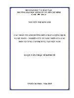 Các nhân tố ảnh hưởng đến chất lượng dịch vụ kế toán – nghiên cứu từ góc nhìn của các đơn vị cung cấp dịch vụ tại Việt Nam