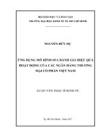 Ứng dụng mô hình SFA đánh giá hiệu quả hoạt động của các ngân hàng thương mại cổ phần Việt Nam