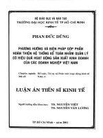 Phương hướng và Biện Pháp Góp Phần Hoàn Thiện Hệ Thống Kế Toán Nhằm Quản Lý Có Hiệu Quả Hoạt Động Sản Xuất Kinh Doanh của các Doanh nghiệp Việt Nam