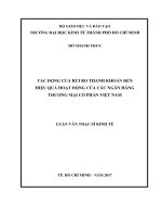 Tác động của rủi ro thanh khoản đến hiệu quả hoạt động của các ngân hàng thương mại cổ phần Việt Nam