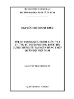 Rủi ro trong quá trình kiểm tra chứng từ theo phương thức tín dụng chứng từ tại Ngân hàng TMCP Quân đội Việt Nam